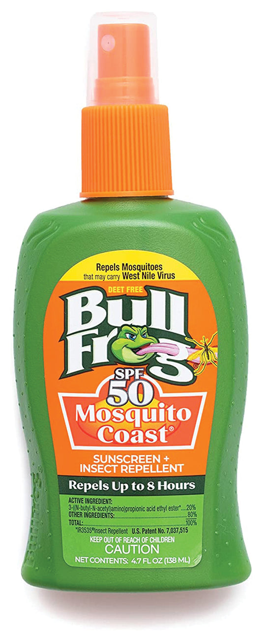 Bull Frog Mosquito Coast SPF 50 Pump Spray 4.7 oz Bundle | Outdoor Insect & Sun Protection