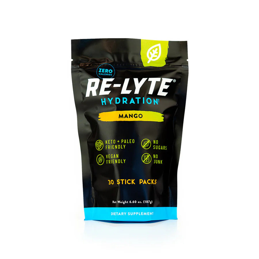 Relite Re-lyte Hydration Mango Electrolyte Powder - 30 Packets – 365 Cycles