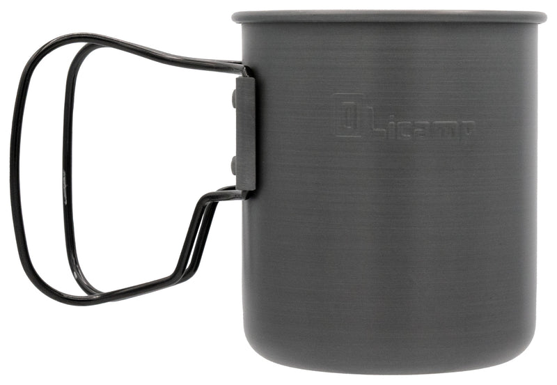 Load image into Gallery viewer, Olicamp Space Saver Mug with Grip - Black Hard Anodized for Ultimate Durability
