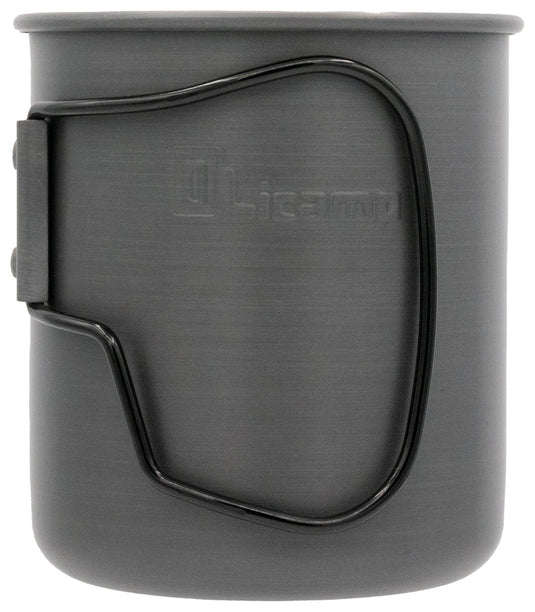 Olicamp Space Saver Mug with Grip - Black Hard Anodized for Ultimate Durability