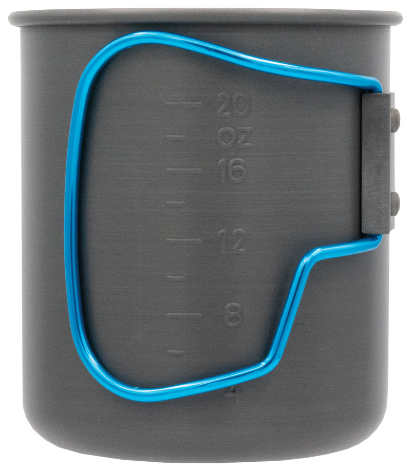 Load image into Gallery viewer, Olicamp Space Saver Mug with Grip - Blue Hard Anodized Cup for Ultimate Convenience
