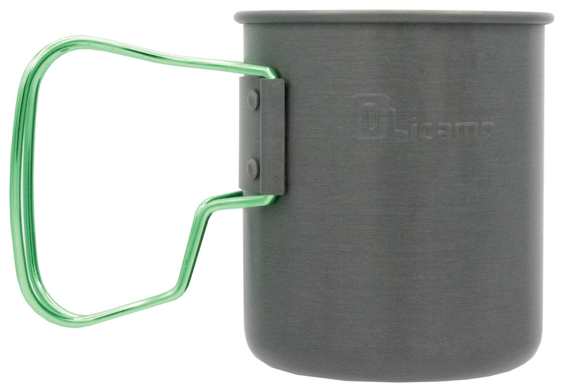Load image into Gallery viewer, Olicamp Lime Hard Anodized Space Saver Mug with Grip - Compact and Convenient Cup for Outdoor Adventures
