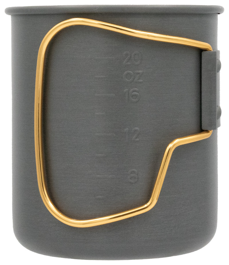 Load image into Gallery viewer, Olicamp Space Saver Mug with Grip - Gold Hard Anodized Travel Mug for Outdoor Adventures
