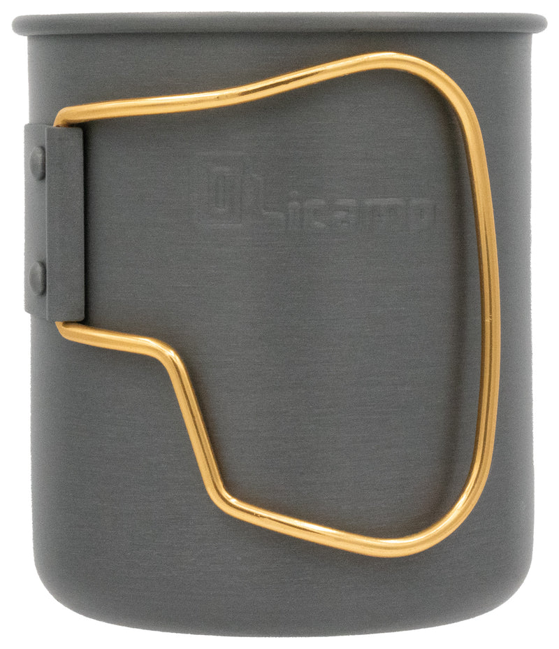Load image into Gallery viewer, Olicamp Space Saver Mug with Grip - Gold Hard Anodized Travel Mug for Outdoor Adventures
