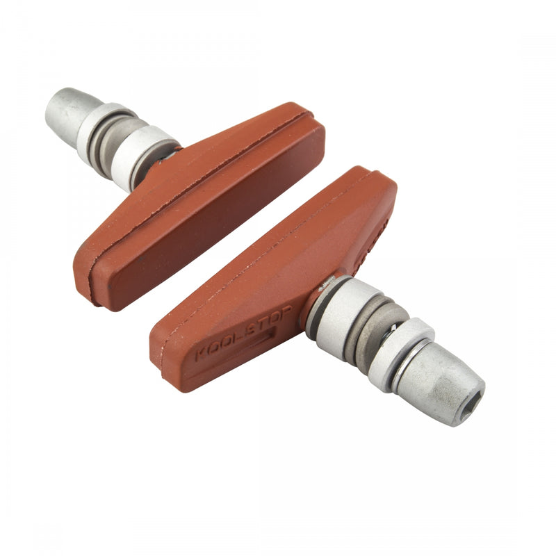 Load image into Gallery viewer, Pack of 2 Kool-Stop City Rim Brake Pads Threaded Post Salmon Compound
