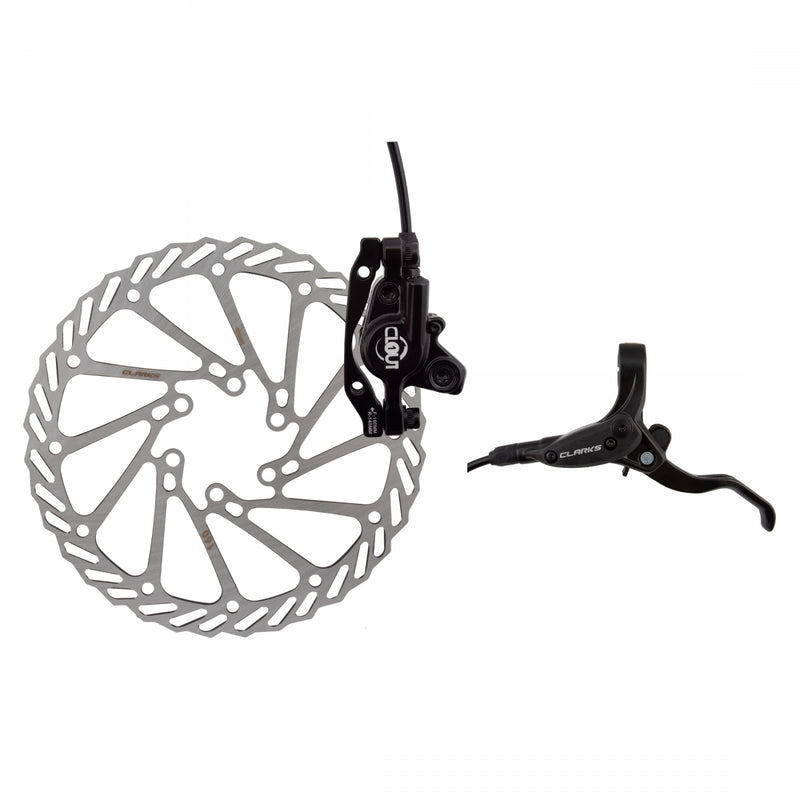 Load image into Gallery viewer, Clarks Clout-1 Hydraulic Disc Brake Kit Front &amp; Rear 160mm Post/IS Mount, Mineral Oil, High-Performance, Lightweight Brake System
