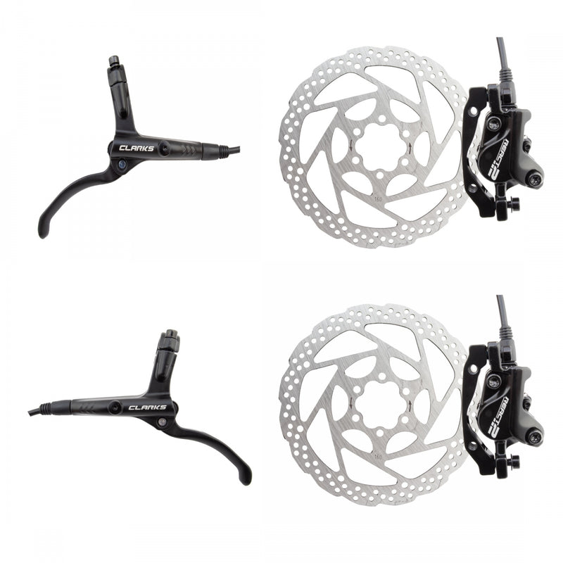 Load image into Gallery viewer, Clarks-React-2-Hydraulic-Disc-Brake-Kit-Disc-Brake-&amp;-Lever-Mountain-Bike-DBKL0567-MTB-Flat-Bar-Disc-Brakes
