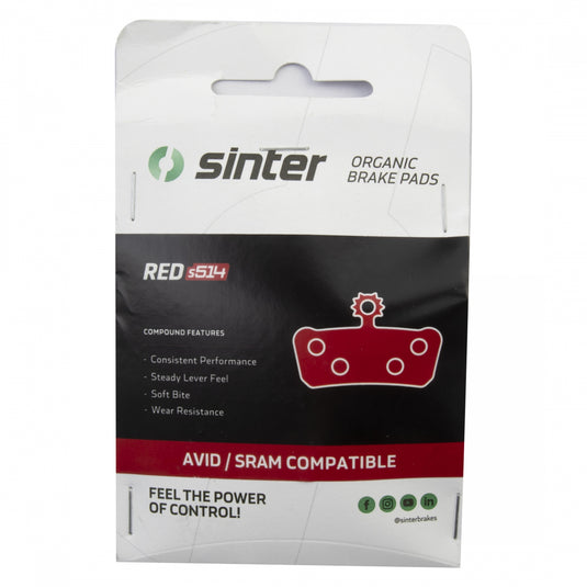 Sinter RED s514 Disc Brake Pads Avid Elixir 7, Elixir 9, X0 Trail / Sram G2 R, G2 RS, Guide, Guide G2 ULT, Guide R,