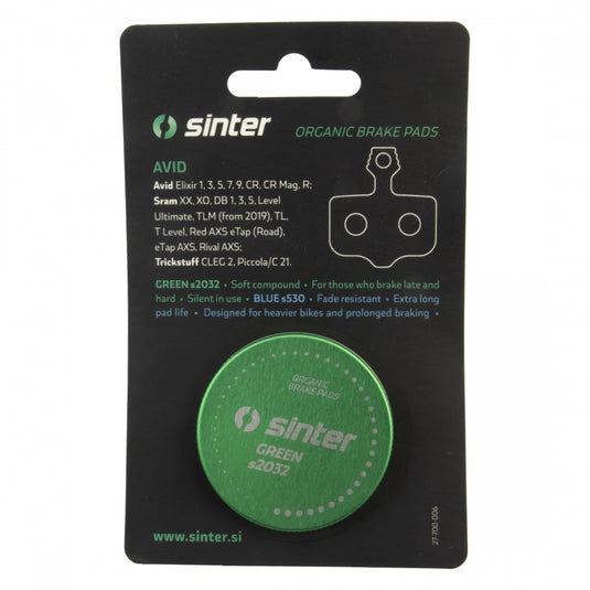 Sinter GREEN s2032 Avid DB1, DB3, DB5, Elixir, Elixir CR, Elixer R, X0, XX / Sram Force AXS HRD, Red AXS HRD (2nd Gen