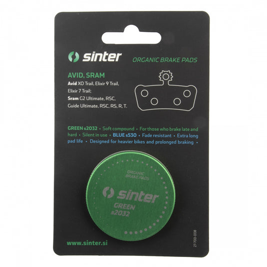 Sinter GREEN s2032 Avid Elixir 7, Elixir 9, X0 Trail / Sram G2 R, G2 RS, Guide, Guide G2 ULT, Guide R, Guide RS, Guide
