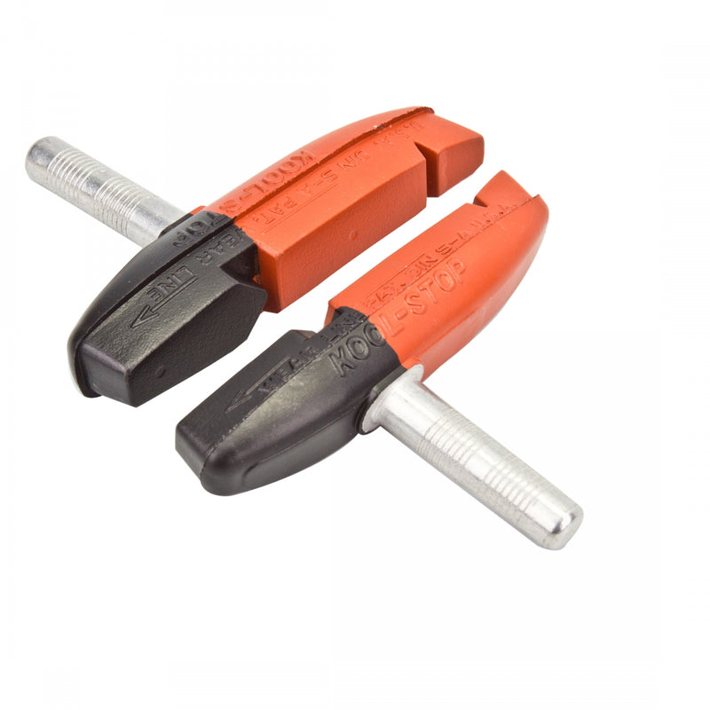 Load image into Gallery viewer, Koolstop Eagle Claw II Dual Compound Cantilever Brake PadsAngled Toe-in, Offset Alloy Post, Black/Salmon
