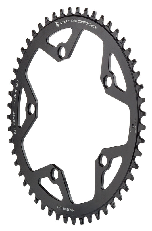 Wolf Tooth Chainring 44t 130 BCD 5-Bolt 10/11/12-Spd Alloy Blk Road Cyclocros
