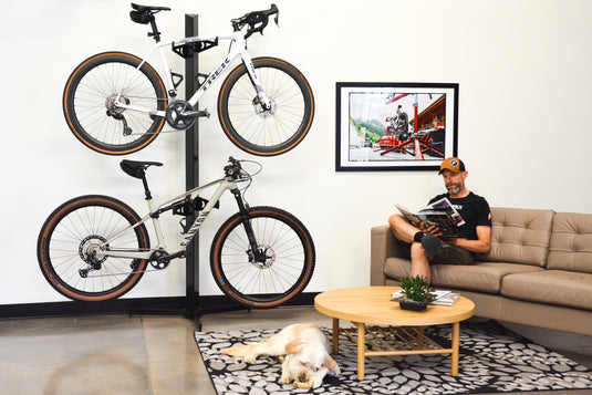 Feedback Sports Velo Cache Display Stand - 2-Bike, Free-Standing, Black