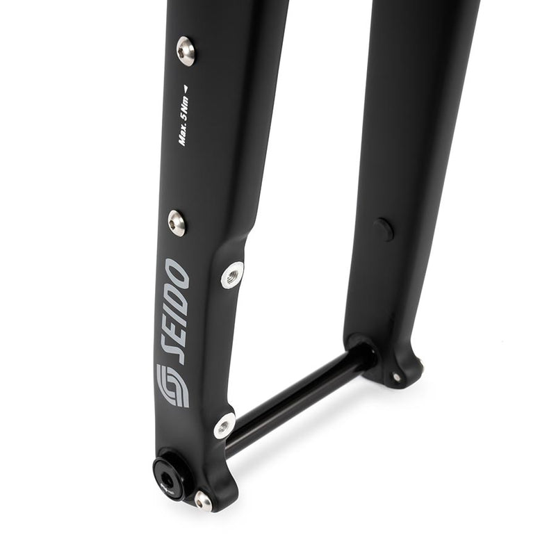 Load image into Gallery viewer, Seido RGT Fork 700C/27.5" 1-1/8''-1.5'', 12x100mm TA, Rake: 50mm, Black
