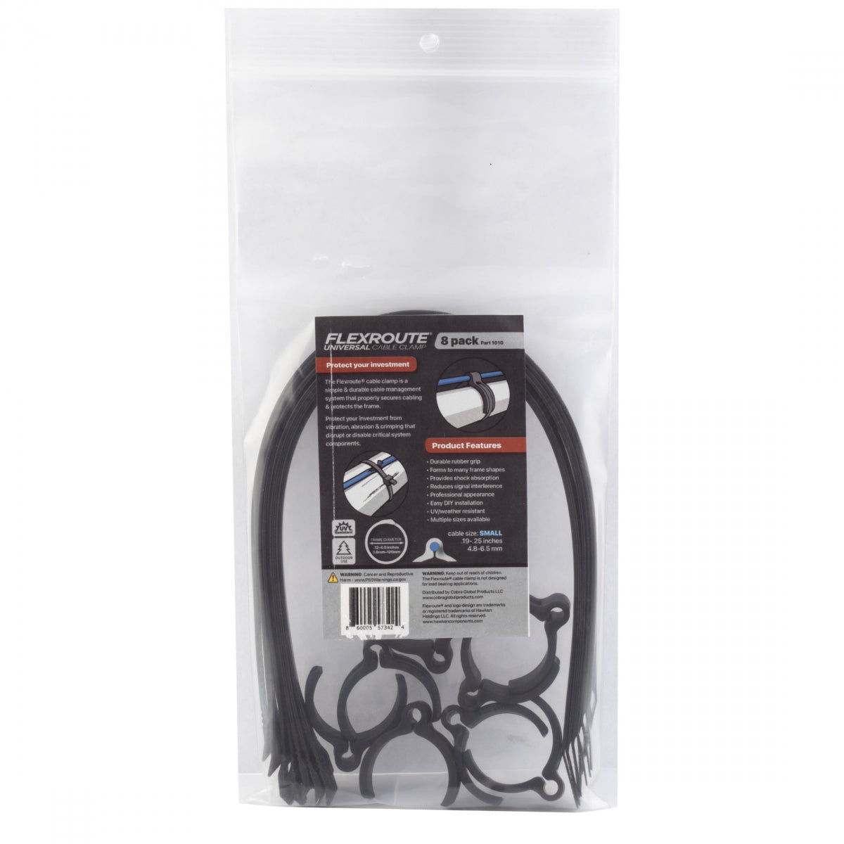 Cobra FlexRoute Cable Guide Clips 4.8-6.5mm Black - Flexible, Durable ...