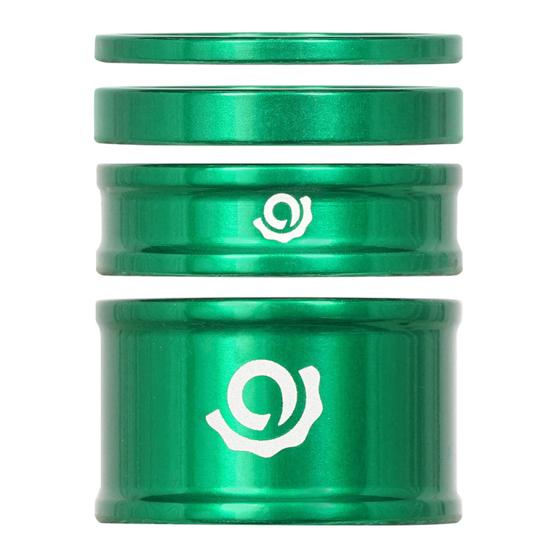Load image into Gallery viewer, Industry Nine iRiX Headset Spacer Kit, 1-1/8'', Height: 2.5mm/5mm/10mm/20mm, Aluminum, Green
