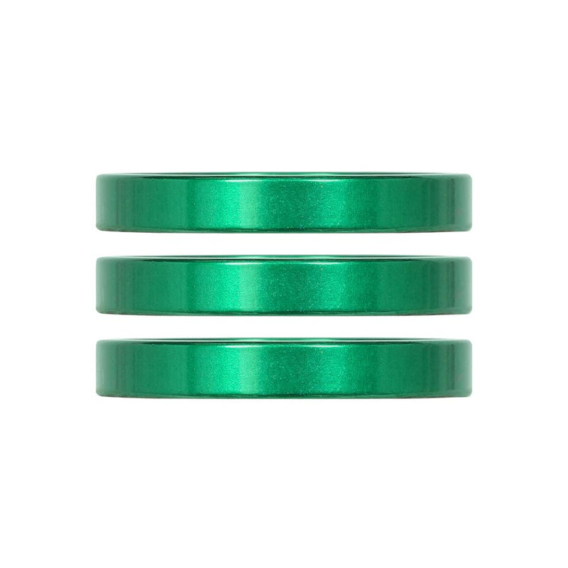 Load image into Gallery viewer, Industry Nine iRiX Headset Spacer, 1-1/8'', Height: 5mm, Aluminum, Green, 3pcs
