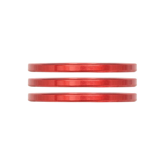 Industry Nine iRiX Headset Spacer, 1-1/8'', Height: 2.5mm, Aluminum, Red, 3pcs