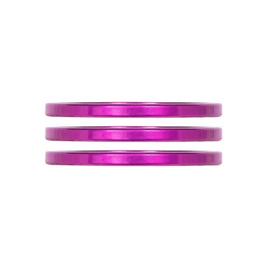 Industry Nine iRiX Headset Spacer, 1-1/8'', Height: 2.5mm, Aluminum, Purple, 3pcs
