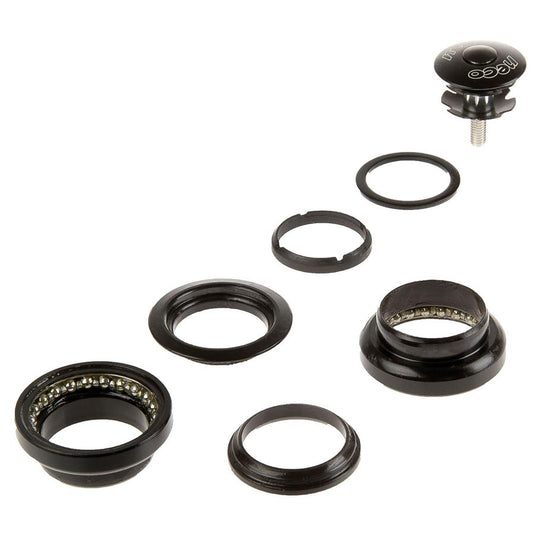 Neco Neco 1" Ahead Headset : EC30/25.4 | EC30/26, External, Threadless, Complete, Black