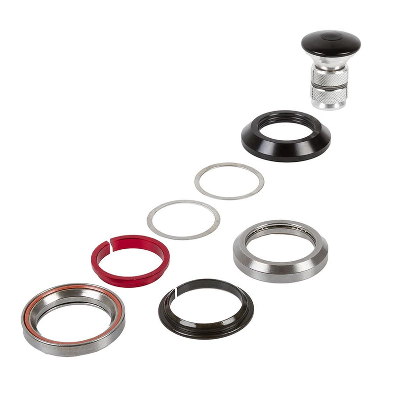 Load image into Gallery viewer, Neco Neco 1 1/8" s/b Ahead Headset, : IS42/28.6 | IS42/30, Integrated, Complete, Black
