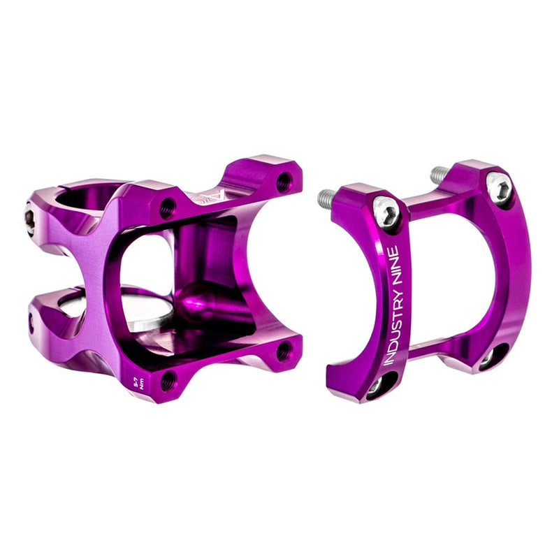 Load image into Gallery viewer, Industry Nine A318 Stem Diameter: 31.8mm, Length: 30mm, Steerer: 1-1/8'', 8°, Purple
