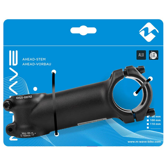 M-Wave ST-M3.1 Stem Diameter: 28.6mm, Length: 100mm, Steerer: 1-1/8'', ±7°, Black