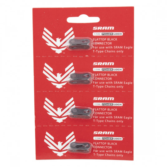 SRAM Eagle T-Type PowerLock Flattop Connector Link - 12-Speed, For Eagle T-Type Flattop Chain Only, Black, 4 Pack