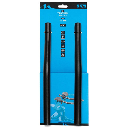 M-Wave Aero F Clip=on Handlebar, Aluminum, Black, 31.8mm clamp with 25.4mm adapters