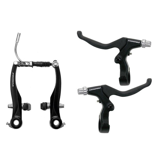 Promax TX V-Brake and Lever Set, Front and Rear, Black
