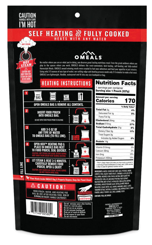 Omeals Homestyle Dinners: Hearty Vegetable Stew with Beef - Ready-to-Eat Meal