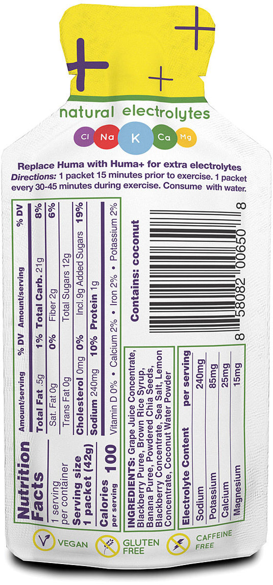 Huma Gel Plus Black Berry Banana Energy Food - Fuel Your Performance!