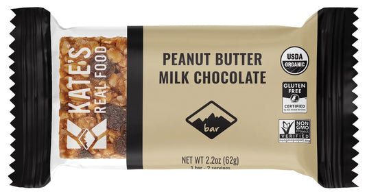Kate's Real Food Bars: Peanut Butter Milk Chocolate Energy Snack Pack of  12