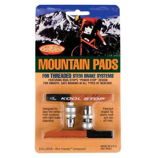 Kool-Stop Mountain V-Brake Pads Threaded Post Dual Compound Black and Salmon