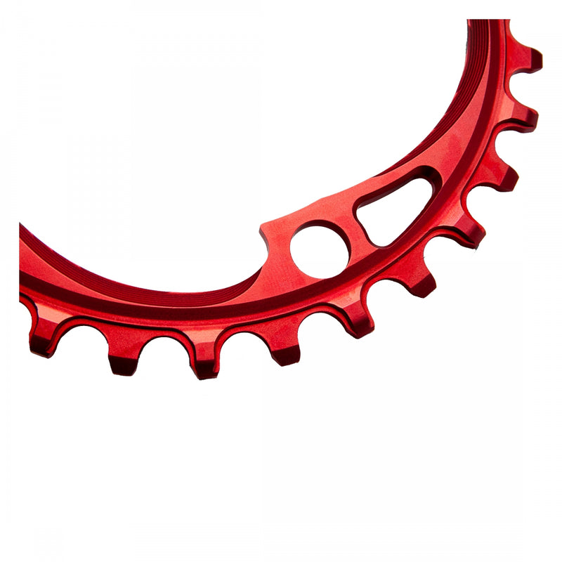 Load image into Gallery viewer, absoluteBLACK Round 104 BCD Chainring - 32t, 104 BCD, 4-Bolt, Narrow-Wide, Red
