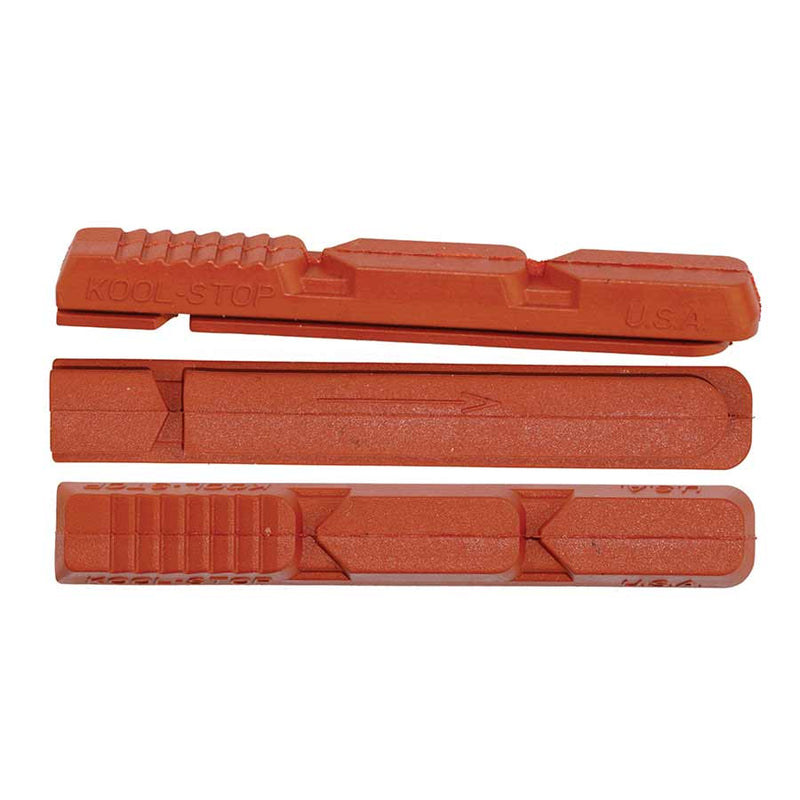 Load image into Gallery viewer, 2 Pack Kool-Stop V2 Linear Pull V Brake Pads Replacement Inserts Salmon Compound
