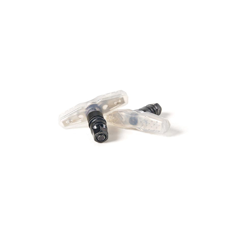 Load image into Gallery viewer, Salt Plus Propeller Brake Pads Pair Mid-Length, Hardware Included, Clear/Black for BMX &amp; cycling bikes
