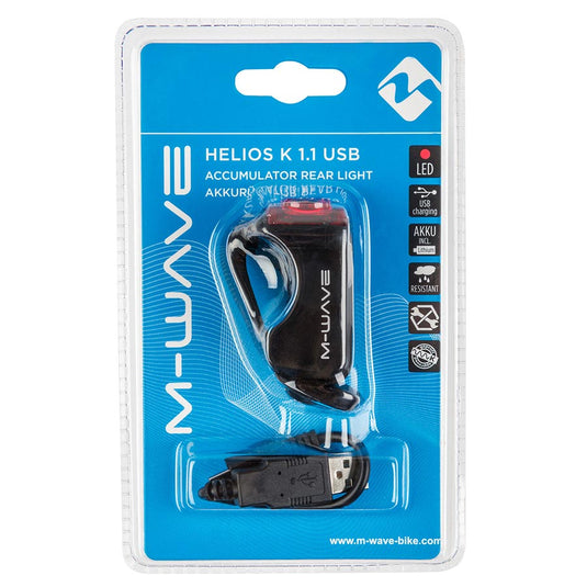 M-Wave Helios K 1.1 USB Light, Rear, Black