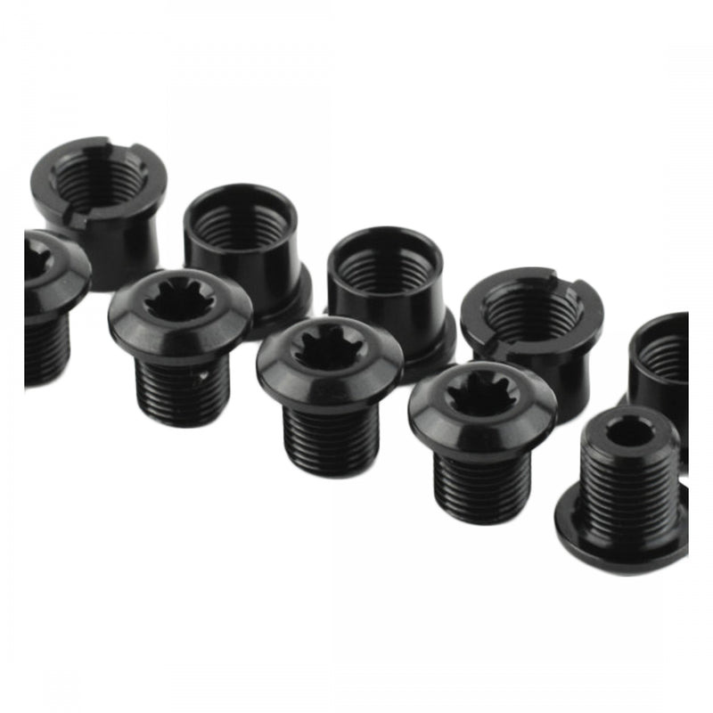 Load image into Gallery viewer, absoluteBLACK Chainring Bolt Set - Long Bolts and Nuts, Set of 4, Black
