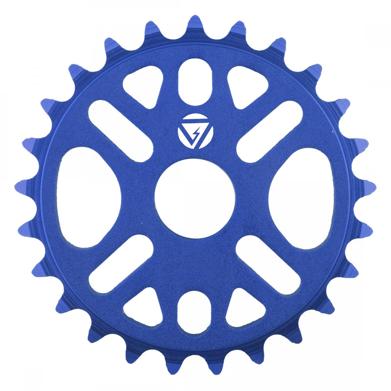 Load image into Gallery viewer, Black Ops Micro Drive II Chainring 25t 1pc/3pc 1/2in x 1/8in Aluminum Blue BMX
