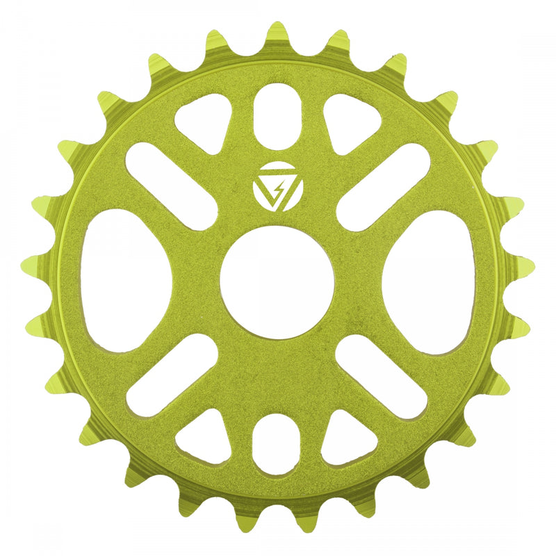 Load image into Gallery viewer, Black Ops Micro Drive II 25T 1pc/3pc 1/2in x 1/8in Aluminum Green BMX Bike
