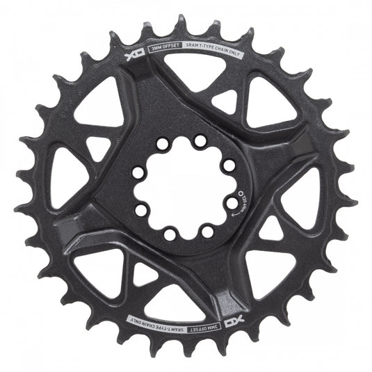 SRAM X0 Eagle T-Type Direct Mount Chainring - 30t, 12-Speed, 8-Bolt Direct Mount, 3mm Offset, Aluminum, Black, D1