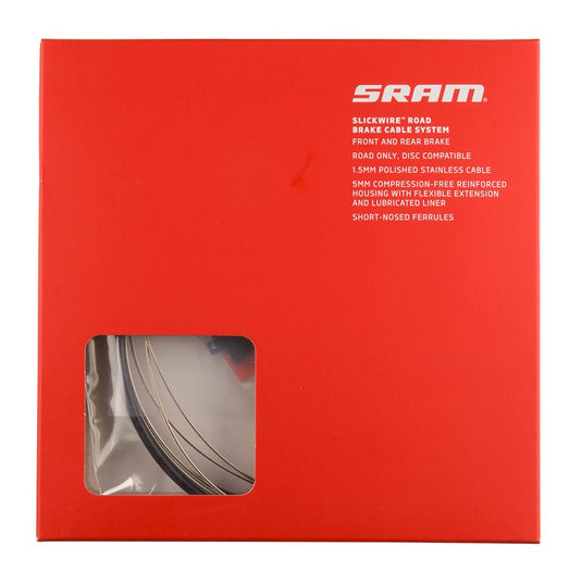 SRAM SlickWire Brake Cable Kit, Brake Cable and Housing Set, Stainless Steel, Black, Kit