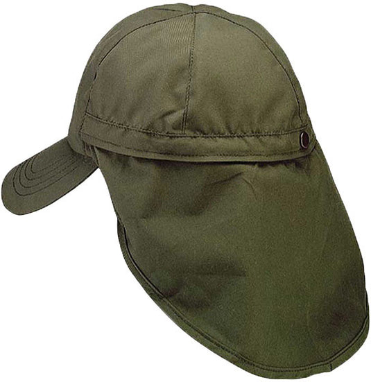 Juniper Hideout Microfiber Cap with Flap - Olive, One Size Fits All