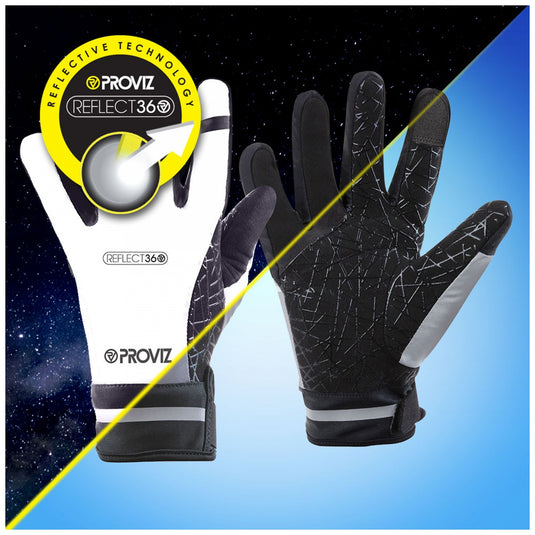 Proviz Reflect360 Waterproof Cycling Gloves Black/Grey SM Unisex Full Finger