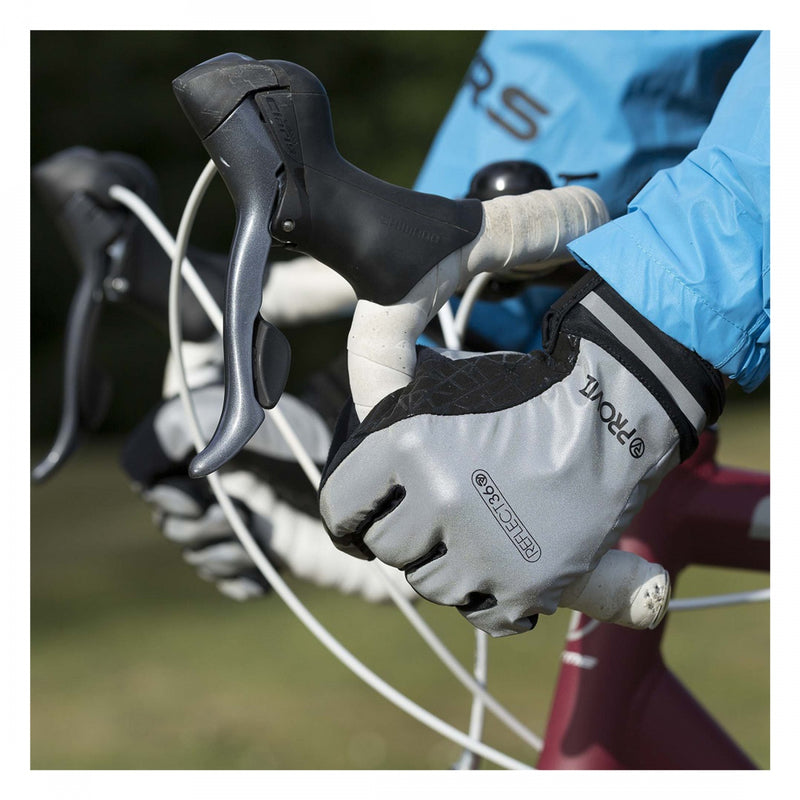 Load image into Gallery viewer, Proviz Reflect360 Waterproof Cycling Gloves Black/Grey LG Unisex Full Finger
