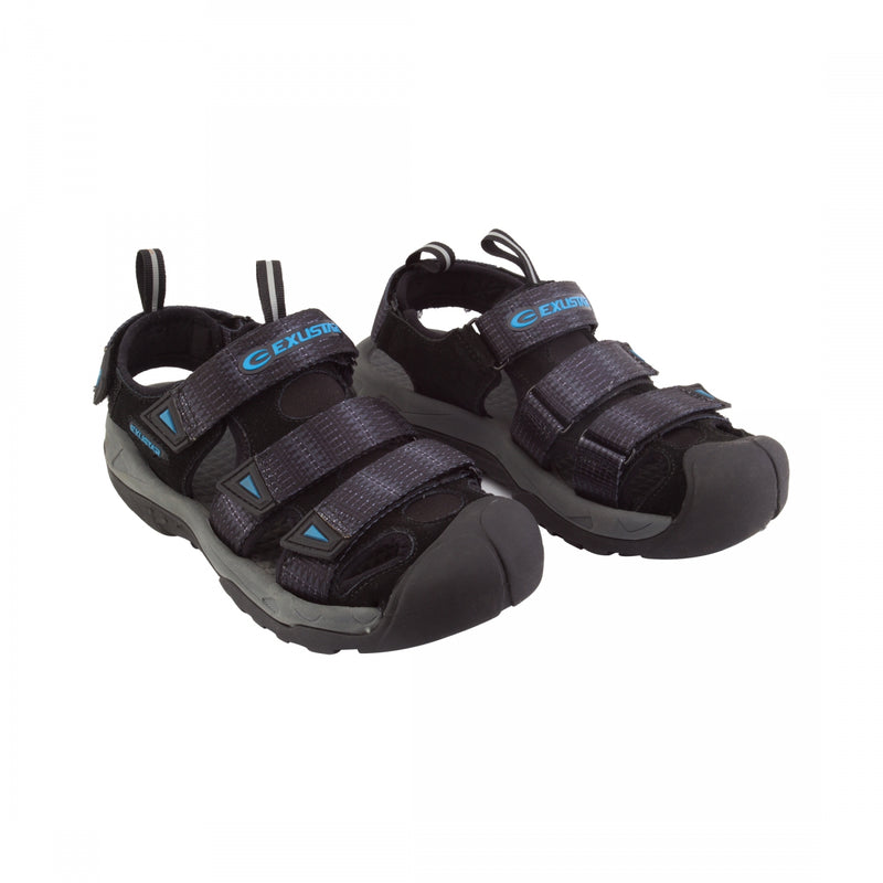 Load image into Gallery viewer, Exustar-SS515-Sandal-Black-Blue-Flat-Pedal-Shoes
