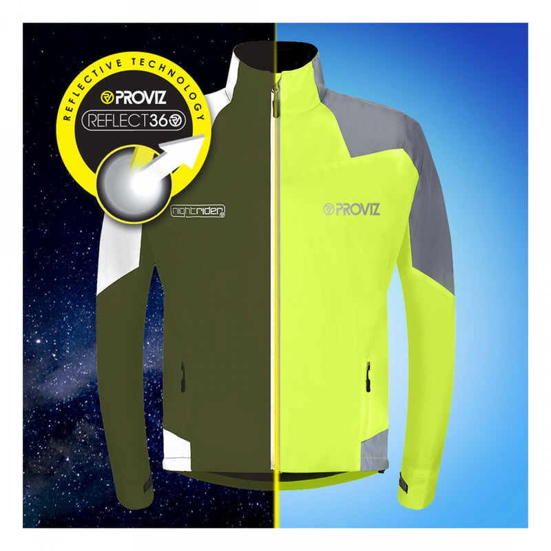 Load image into Gallery viewer, Proviz Nightrider 2.0 Cycling Jacket Yellow LG Men`s
