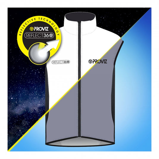 Proviz Reflect360 Performance Cycling Gilet Vest Reflective Grey LG Men`s