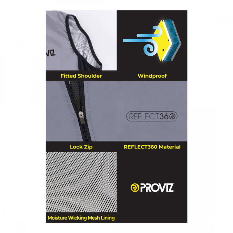Load image into Gallery viewer, Proviz Reflect360 Performance Cycling Gilet Vest Reflective Grey LG Men`s
